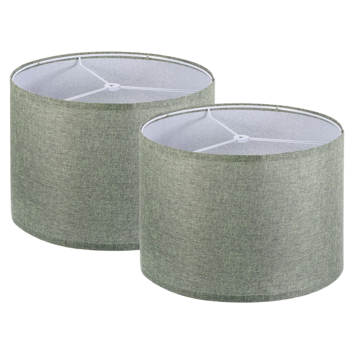 Lot de 2 Abat-jours Tambour Ronds en Lin Clair