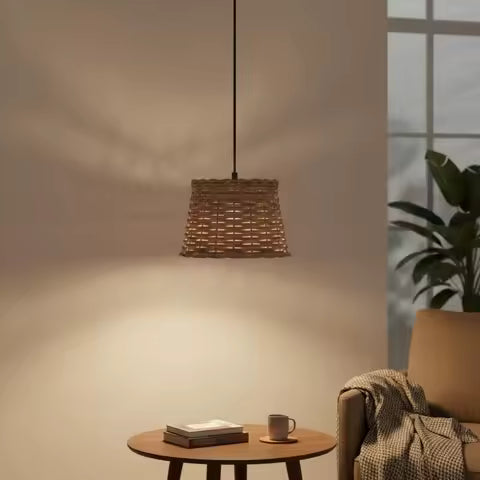 Abat-jour Plafonnier Osier Marron Naturel