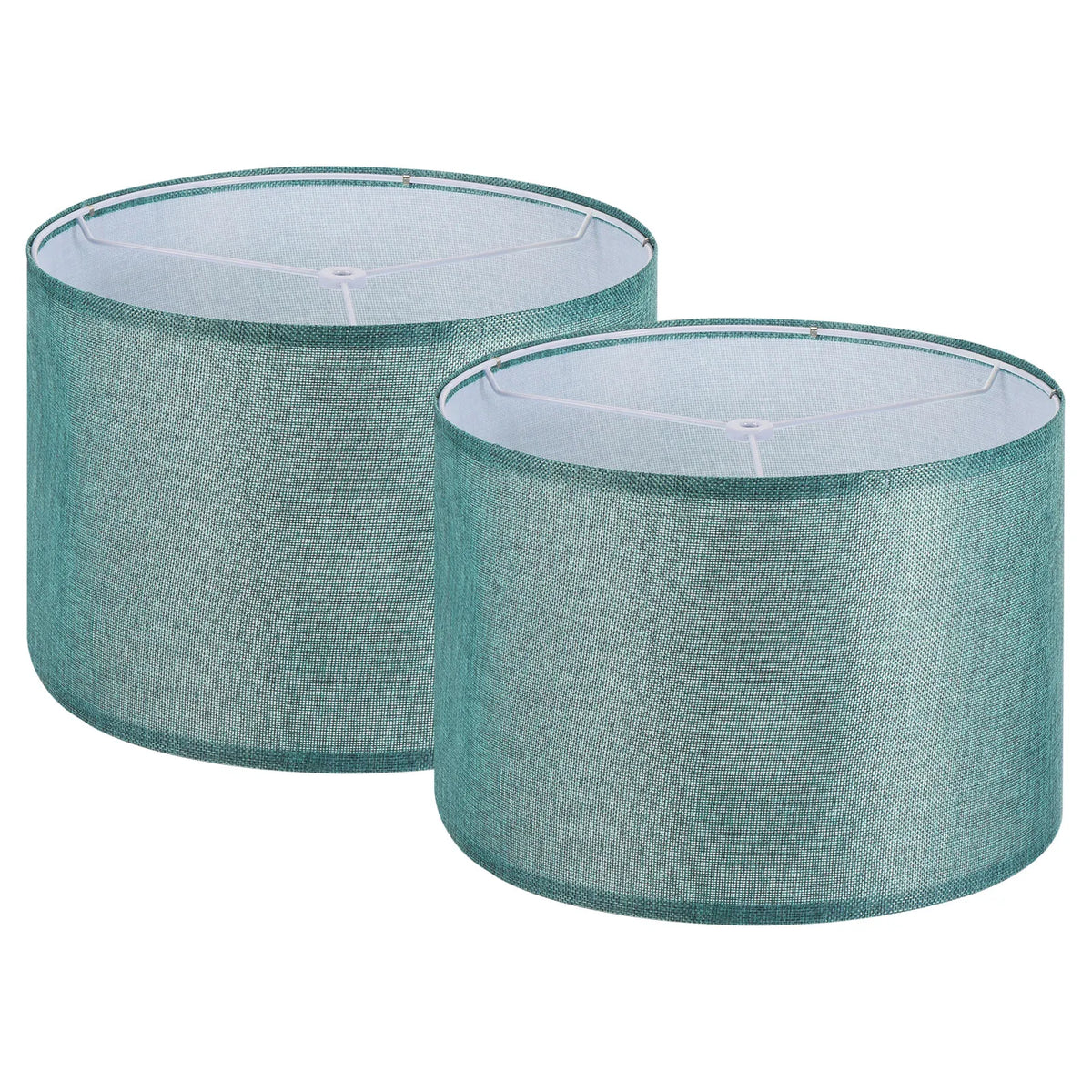 Abat-jour Tambour Rond Lin Bleu Clair (x2)