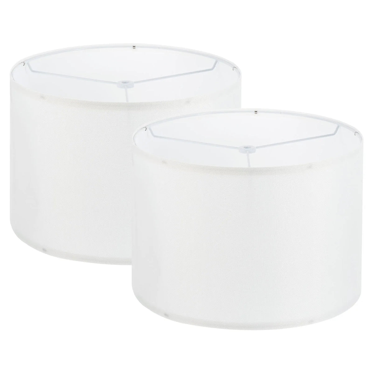 Abat-jour Tambour Rond Lin Blanc 33cm