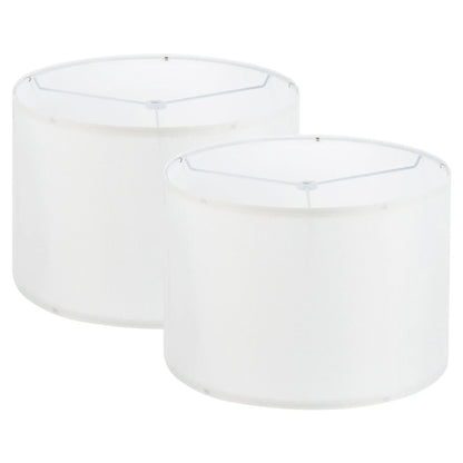 Abat-jour Tambour Rond Lin Blanc 33cm
