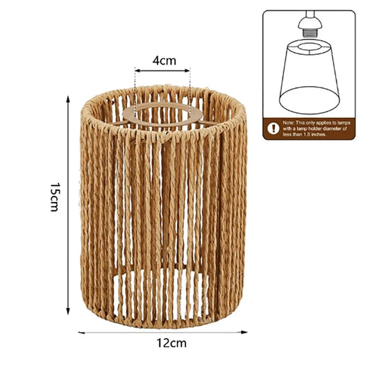Abat-jour Tissé Rotin Vintage Suspendu