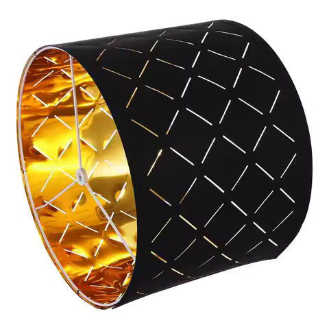 Lot de 2 Abat-jours Tambour Diamant Noir