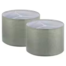 Lot de 2 Abat-jours Tambour Ronds en Lin Clair