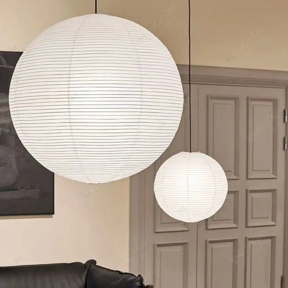 Abat-jour Suspendu Rond en Papier Douce Lumière