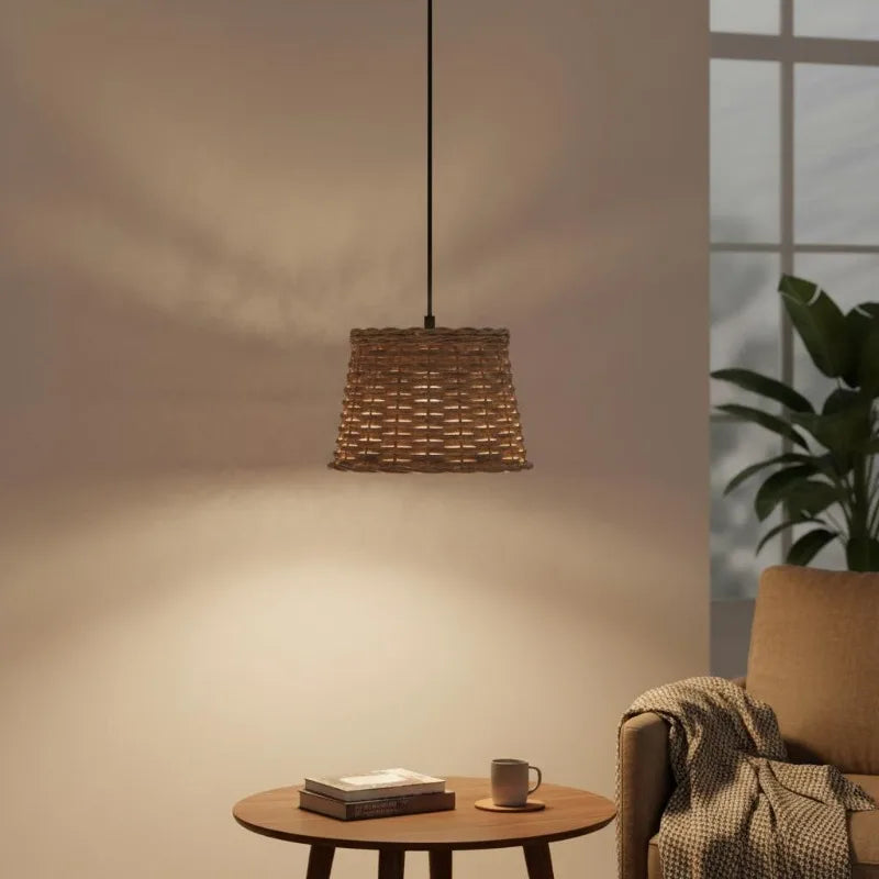 Abat-jour Plafonnier Osier Marron Naturel