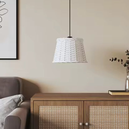 Abat-jour Osier Blanc Suspendu