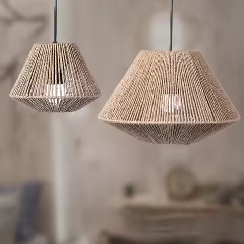 Lampe Suspendue Rotin Tissé Naturel