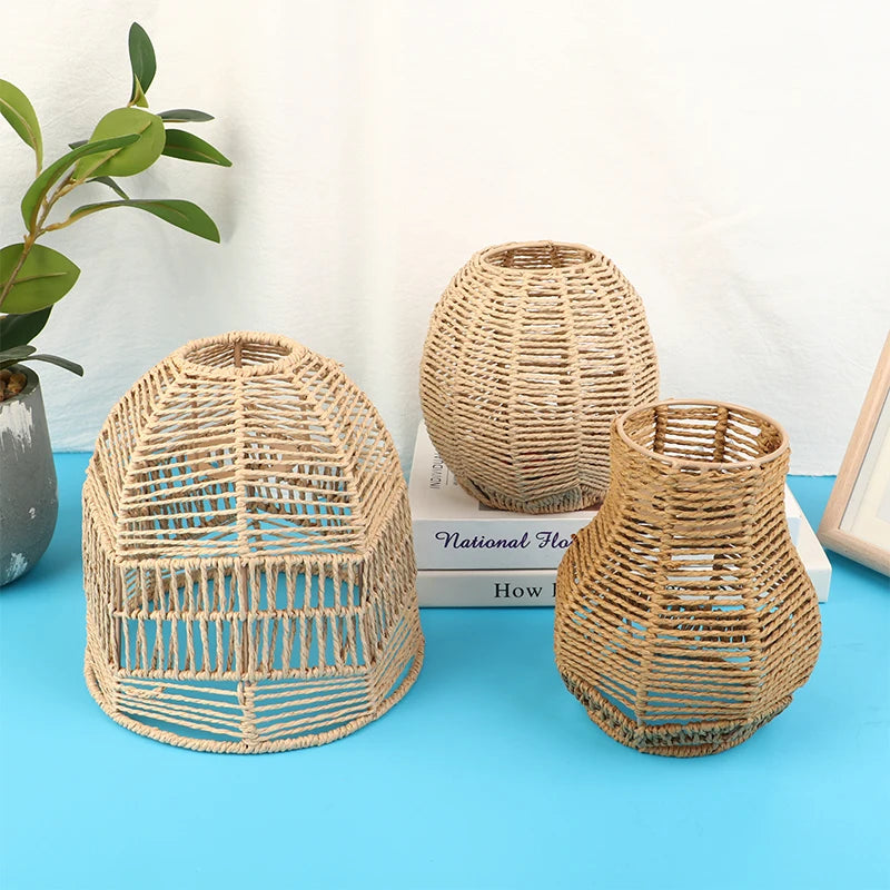 Abat-jour Rotin Tressé Artisanal